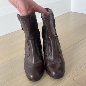 Frye Brown Leather Ankle Boots